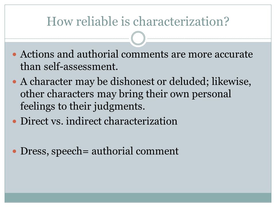 How reliable is characterization