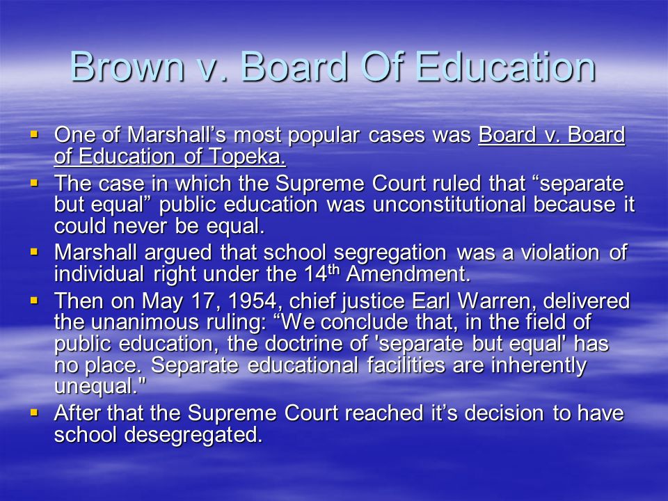 Brown v. Board Of Education