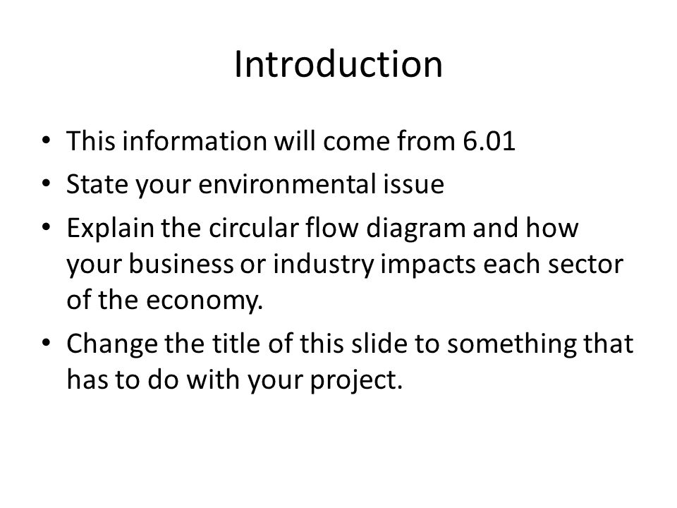 Introduction This information will come from 6.01