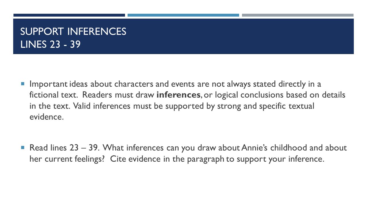 SUPPORT INFERENCES Lines