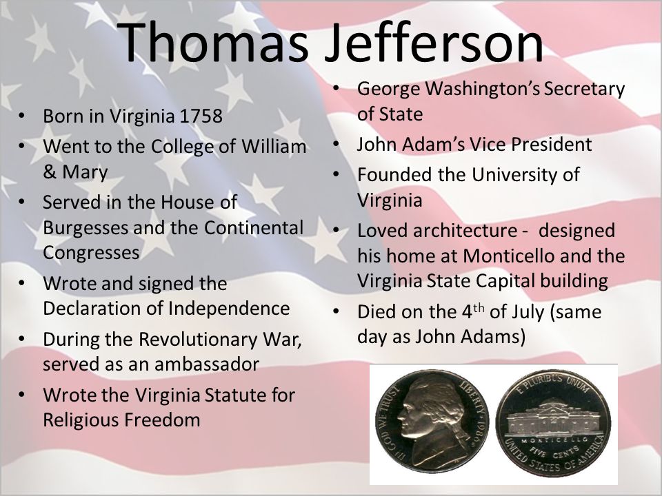 Thomas Jefferson George Washington’s Secretary of State