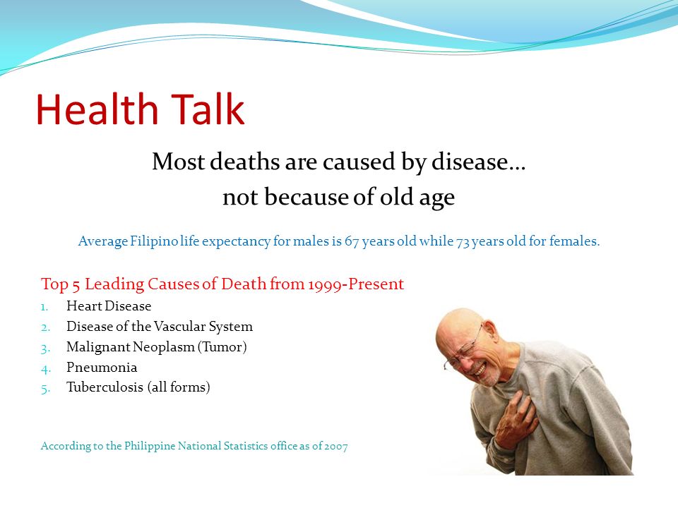 Most deaths are caused by disease…
