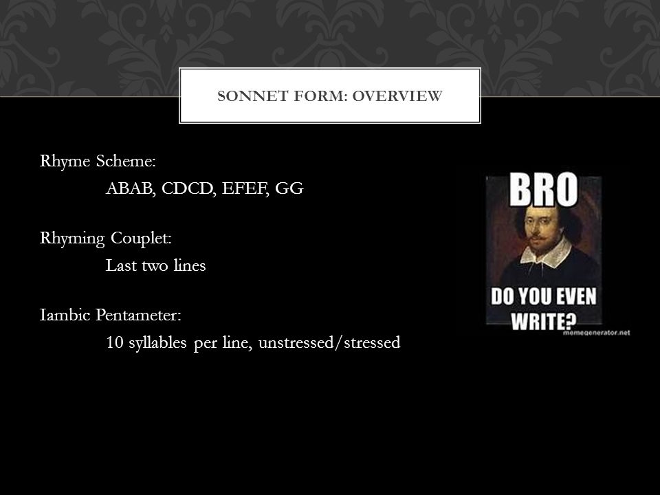 Sonnet Form: Overview