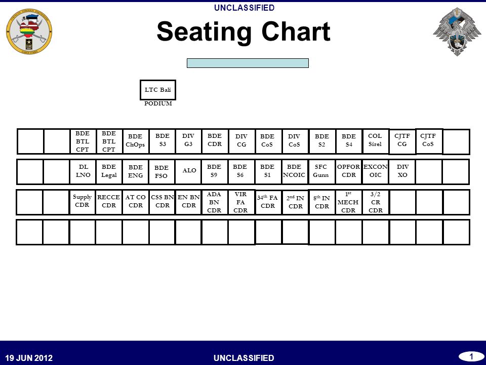 Change Of Command Seating Chart