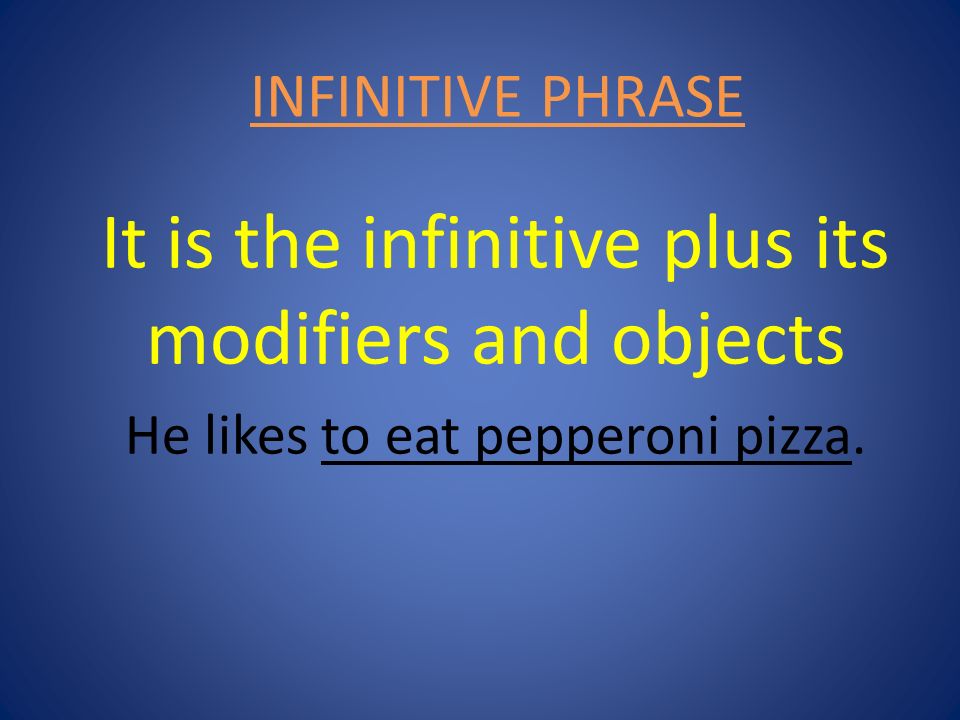 It is the infinitive plus its modifiers and objects