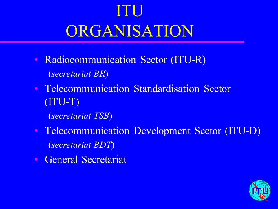 ITU ORGANISATION Radiocommunication Sector (ITU-R)