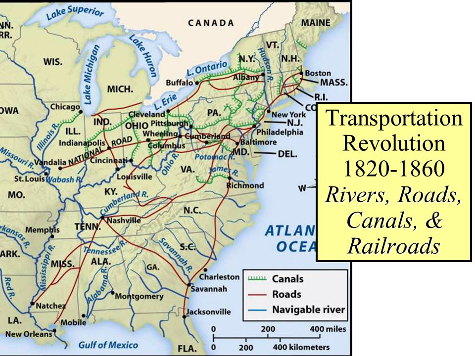 Transportation Revolution Rivers, Roads, Canals, & Railroads