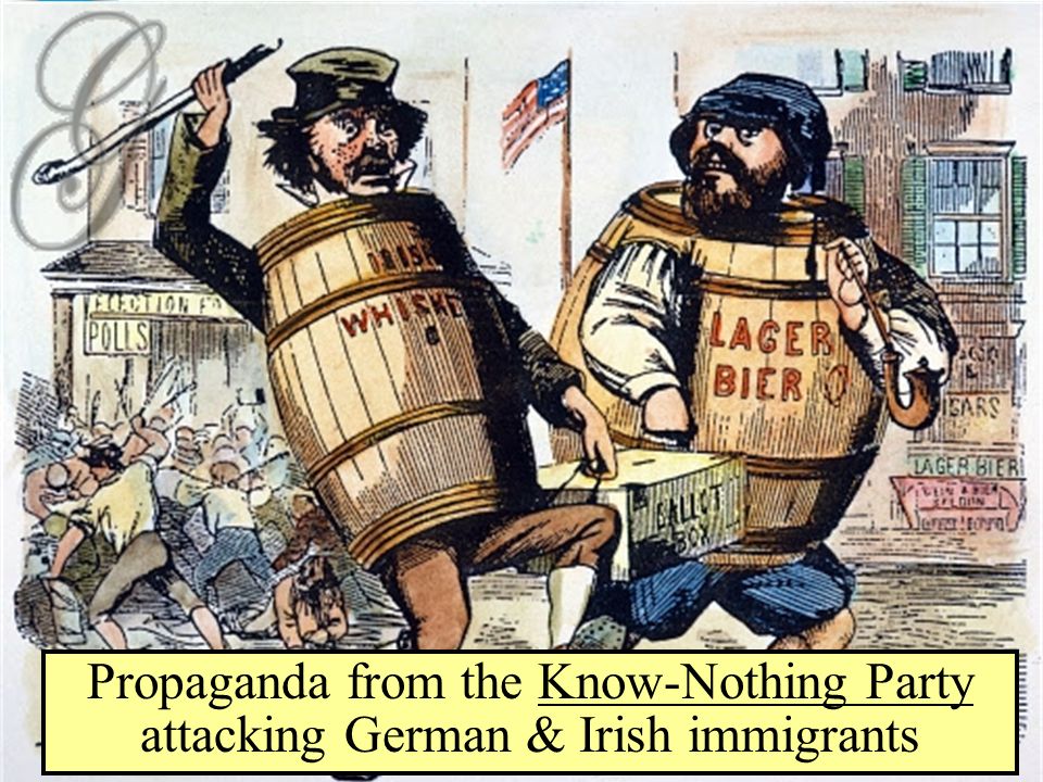 Propaganda from the Know-Nothing Party attacking German & Irish immigrants