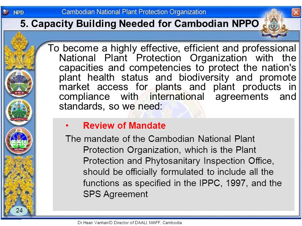 5. Capacity Building Needed for Cambodian NPPO