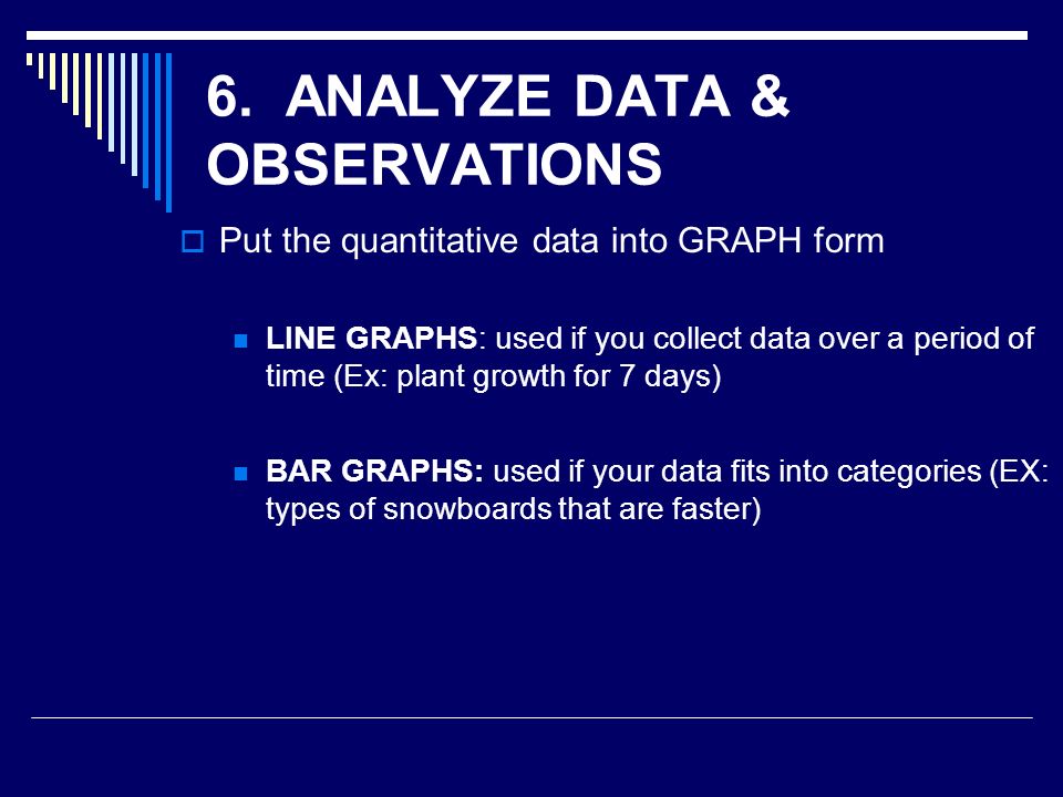 6. ANALYZE DATA & OBSERVATIONS