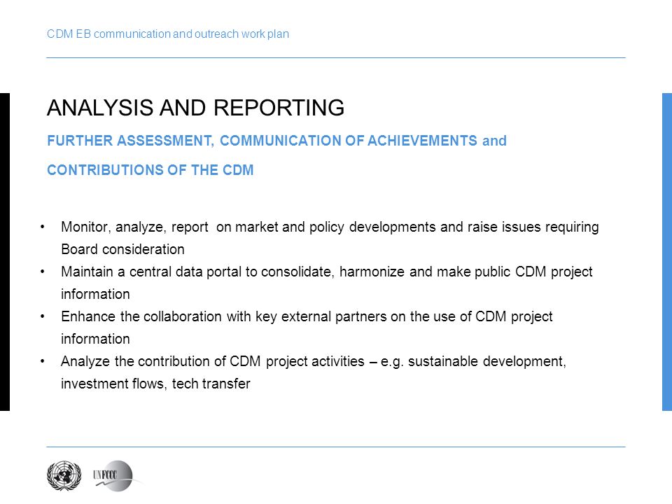 CDM EB communication and outreach work plan