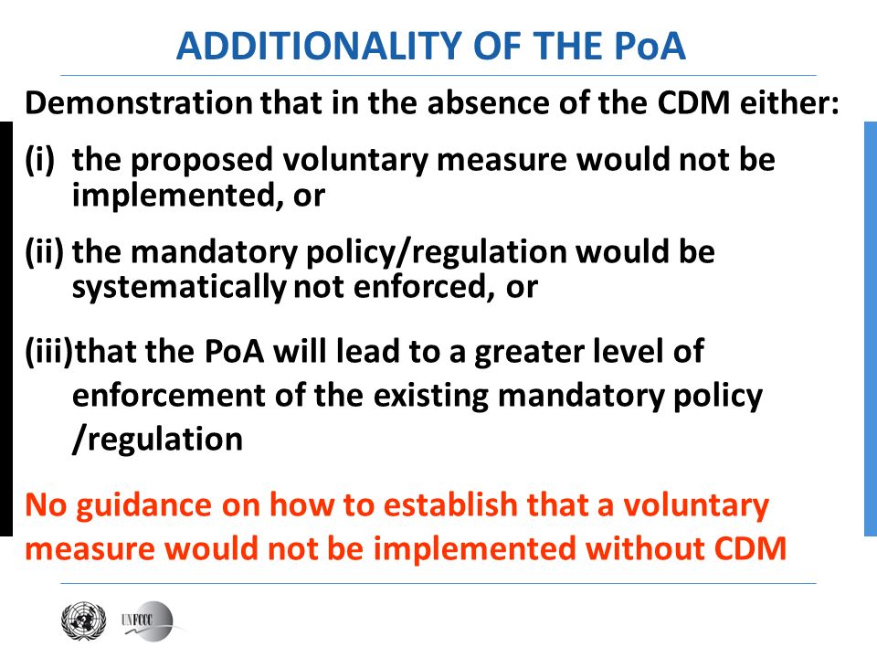 ADDITIONALITY OF THE PoA