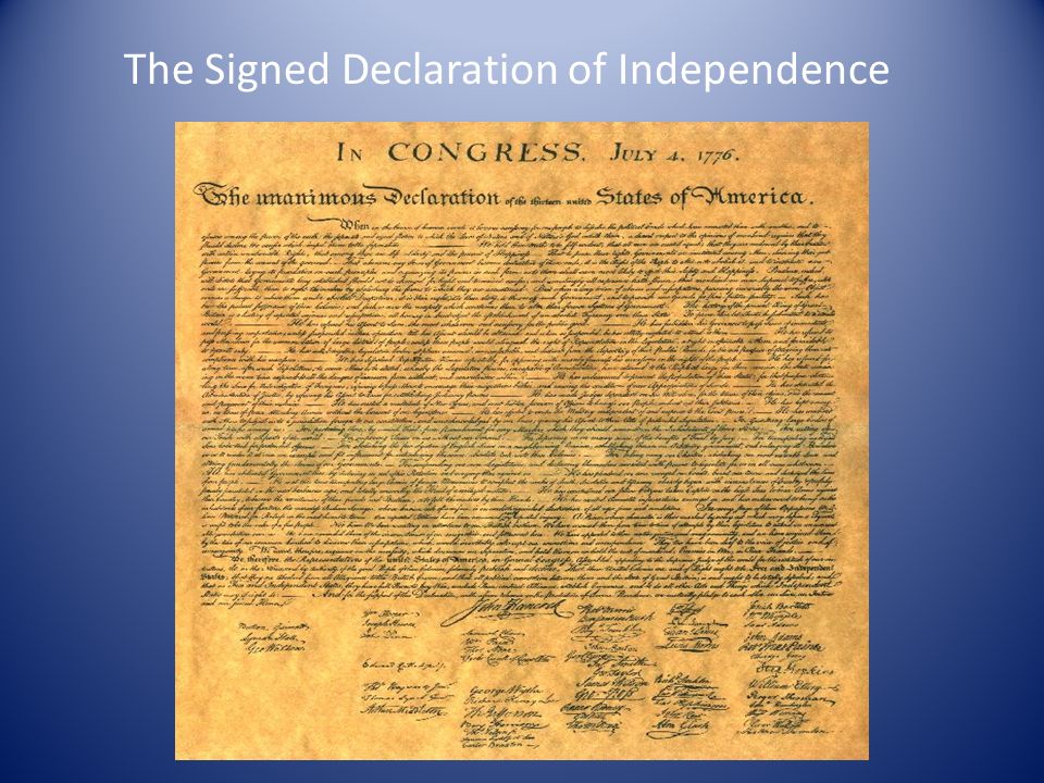 The Signed Declaration of Independence
