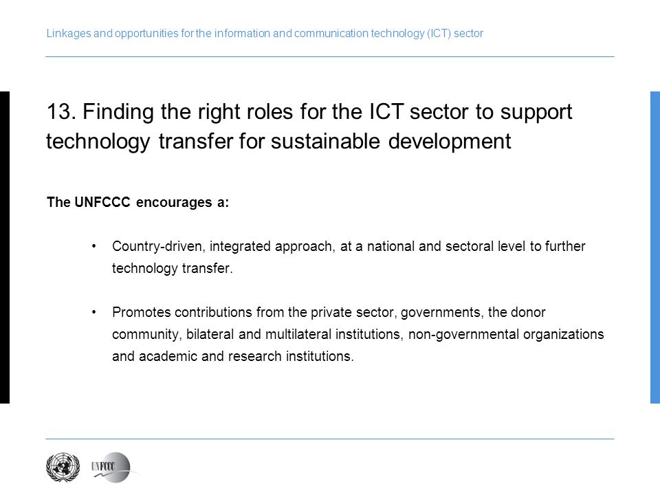 Presentation title Linkages and opportunities for the information and communication technology (ICT) sector.