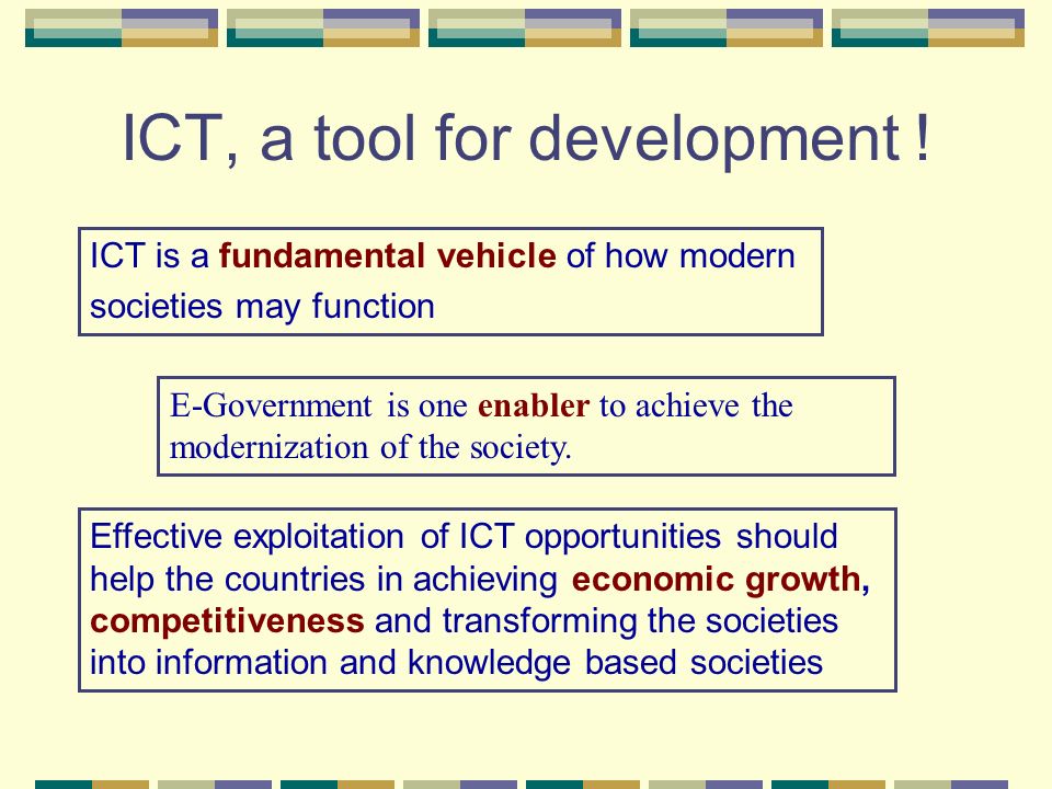 ICT, a tool for development !