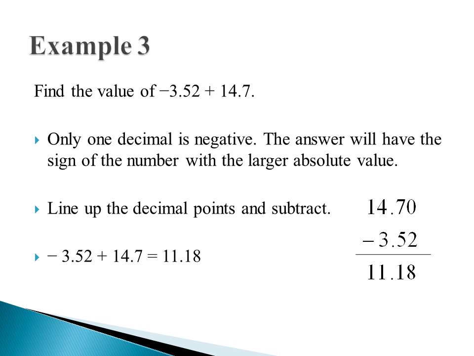 Example 3 Find the value of −