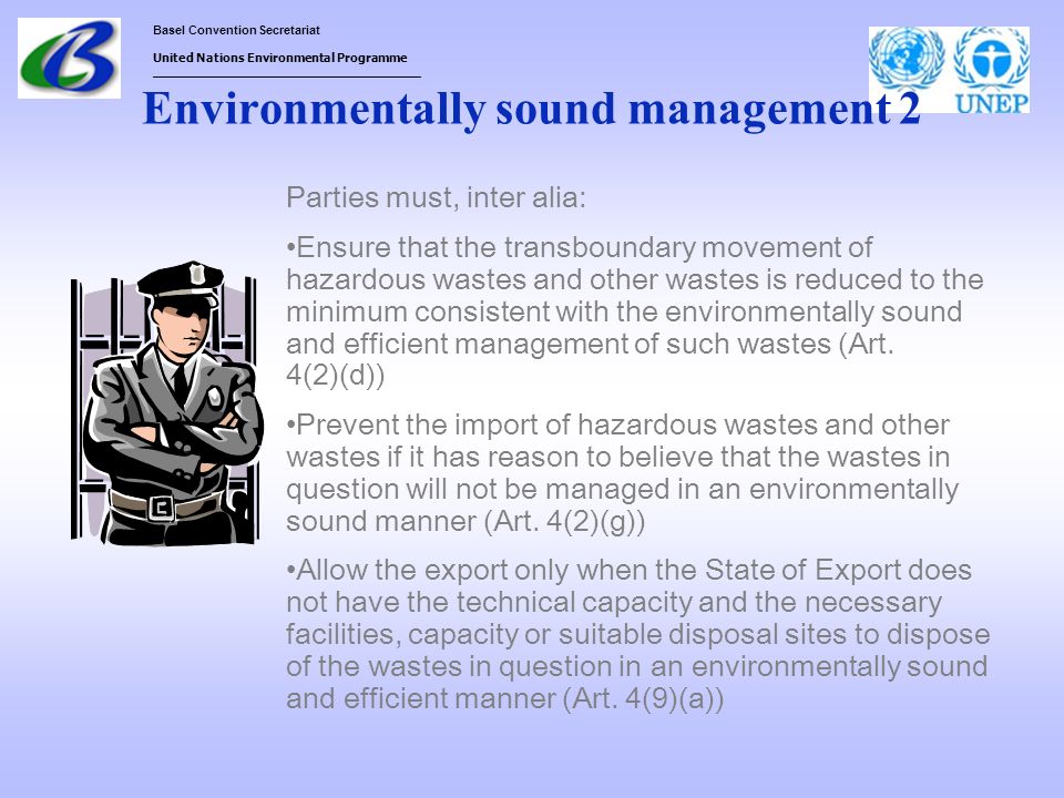 Environmentally sound management 2