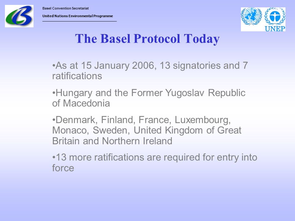 The Basel Protocol Today