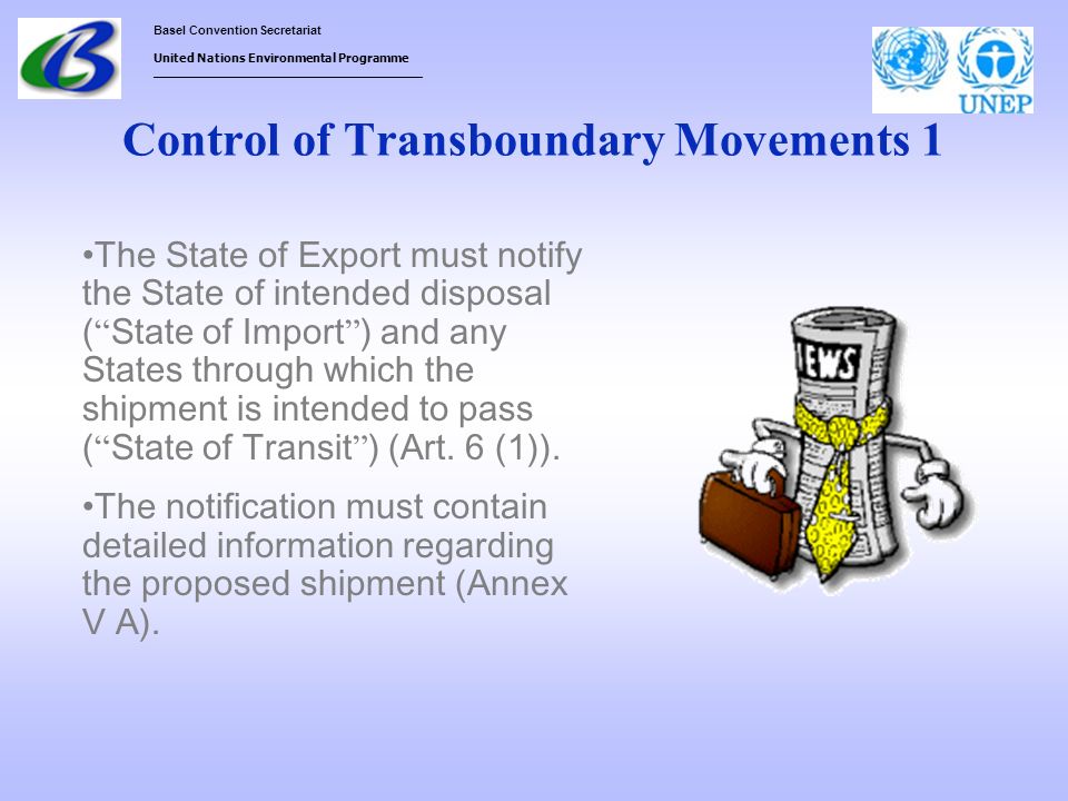 Control of Transboundary Movements 1