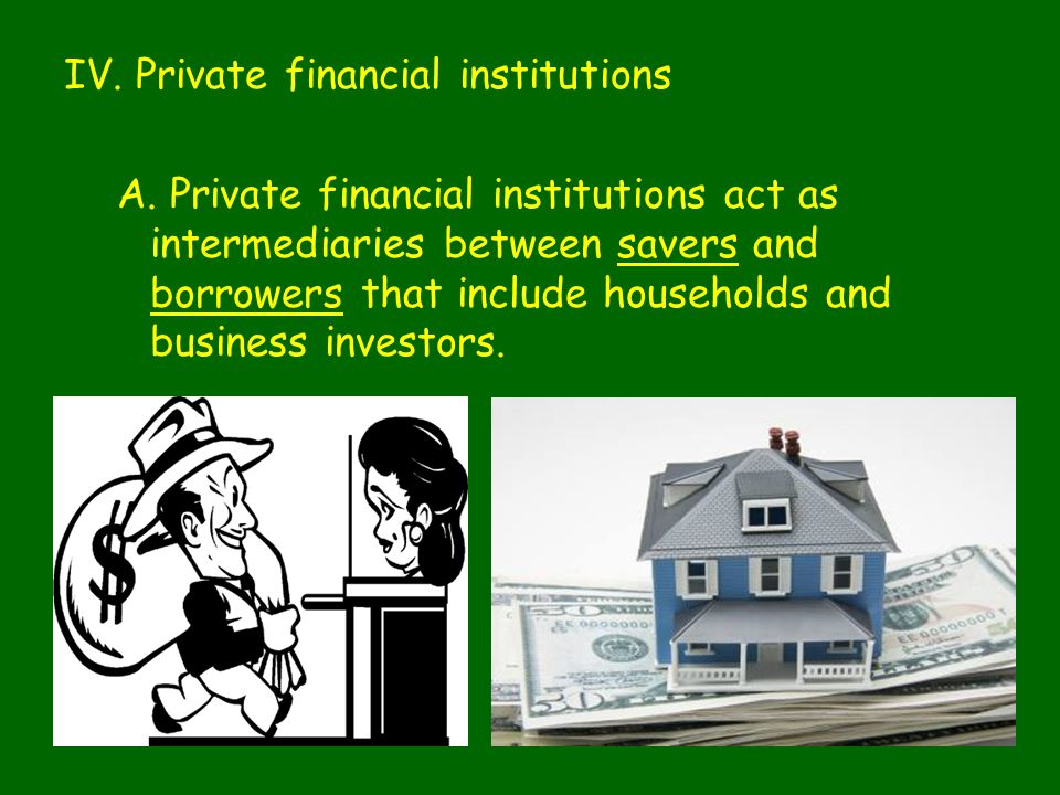 IV. Private financial institutions
