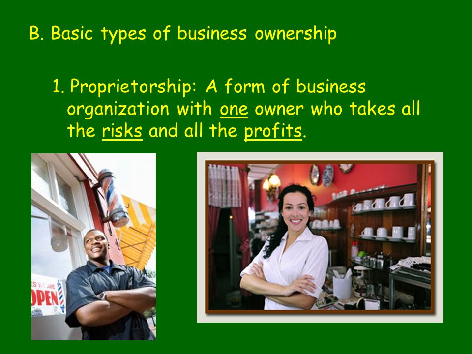 B. Basic types of business ownership