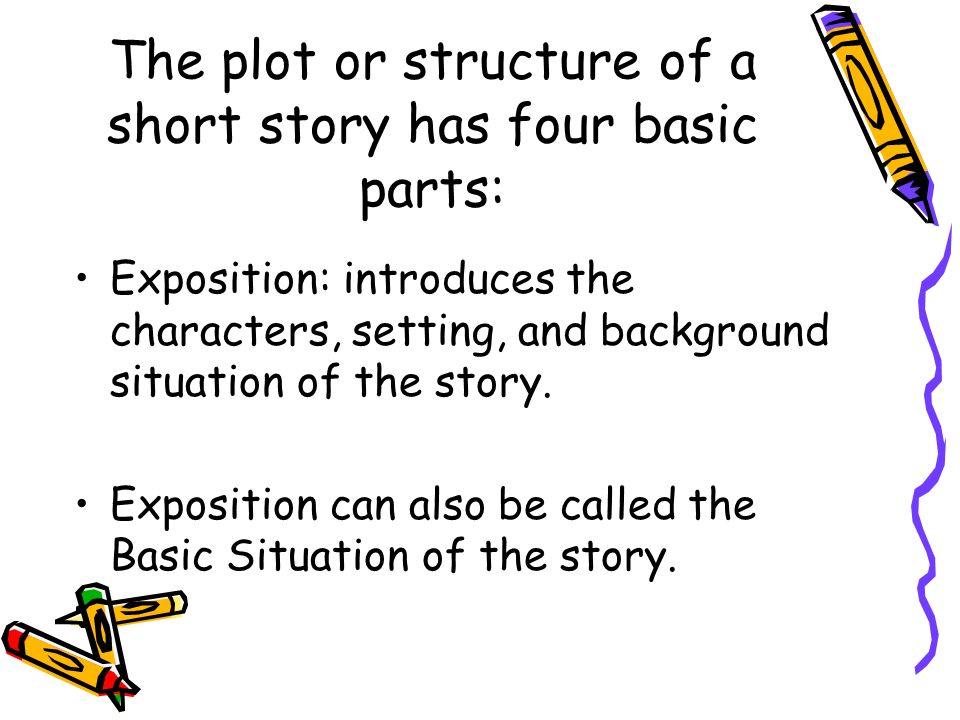 The plot or structure of a short story has four basic parts: