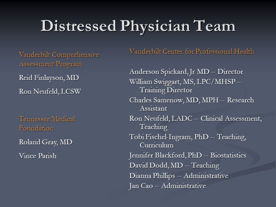 Distressed Physician Team