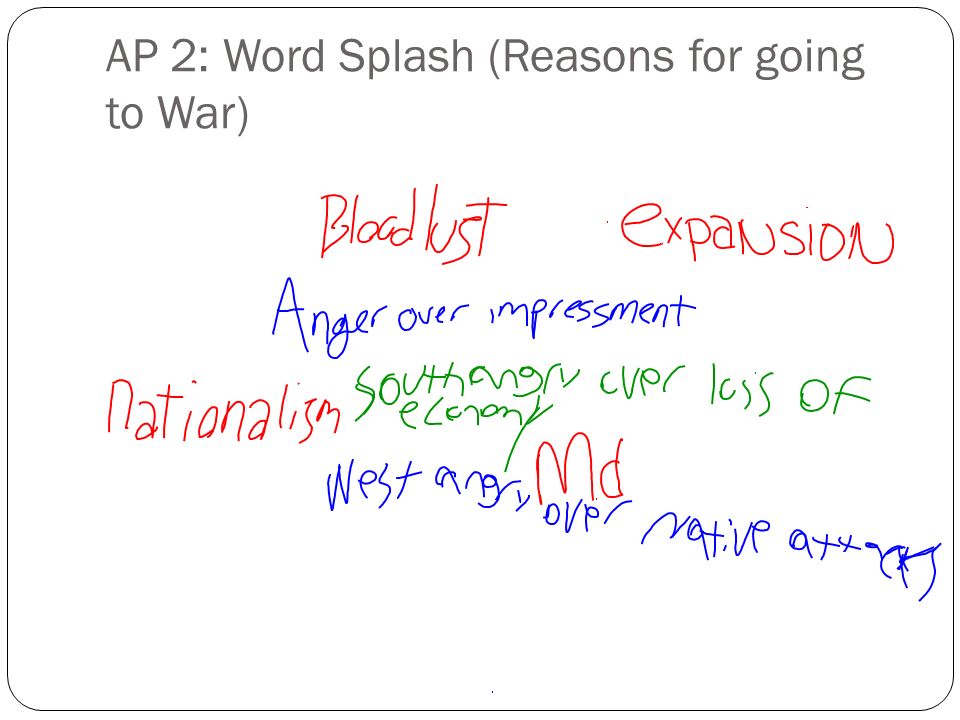 AP 2: Word Splash (Reasons for going to War)