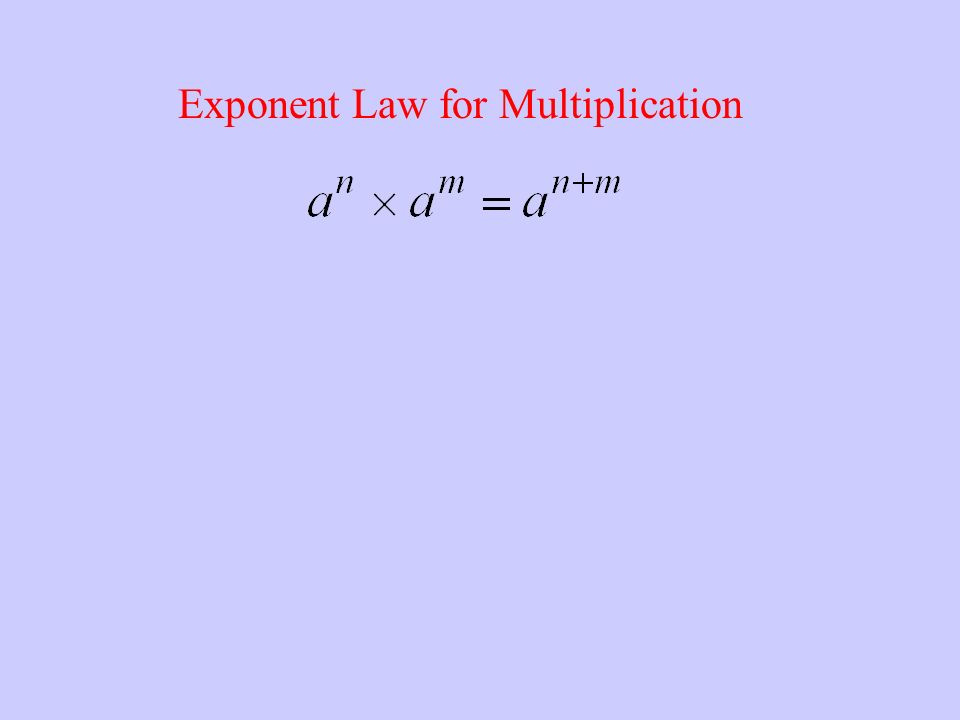 Exponent Law for Multiplication