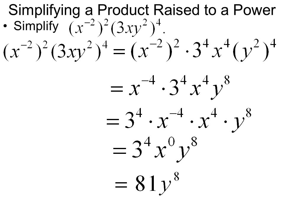 Simplifying a Product Raised to a Power