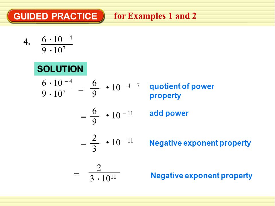 GUIDED PRACTICE for Examples 1 and – SOLUTION