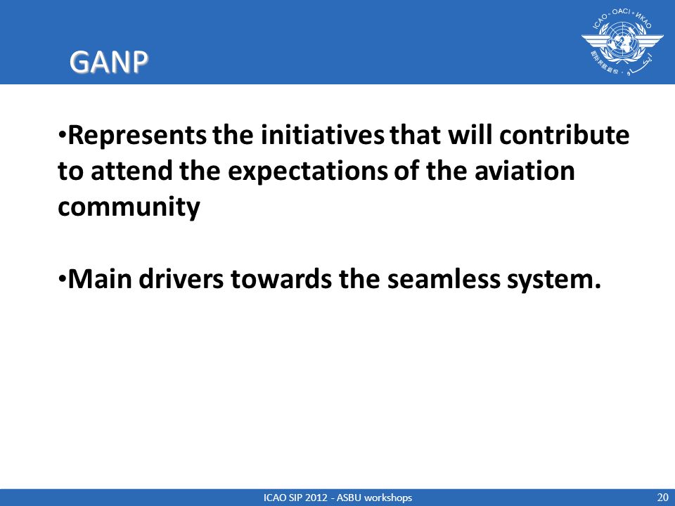 ICAO SIP ASBU workshops