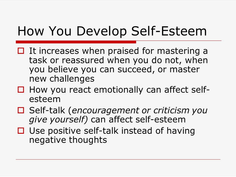 How You Develop Self-Esteem