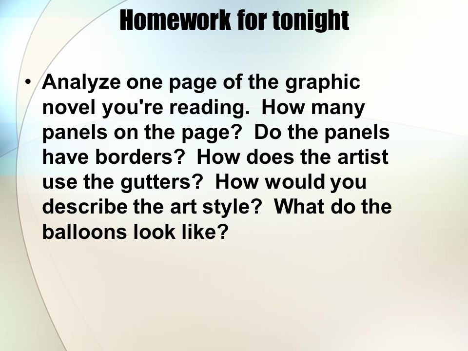 Homework for tonight