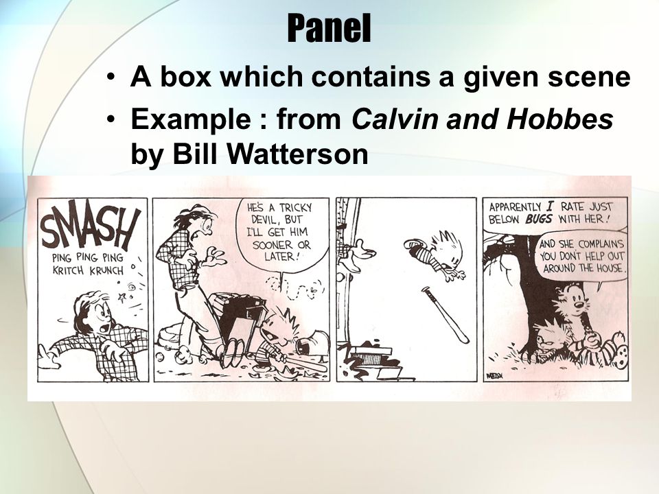 Panel A box which contains a given scene