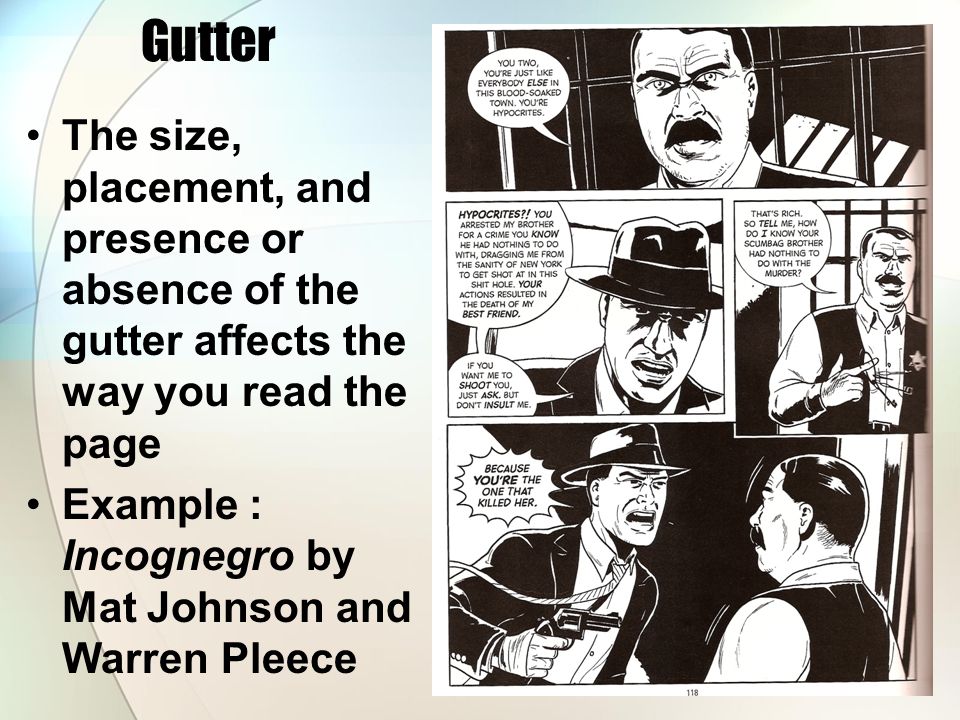Gutter The size, placement, and presence or absence of the gutter affects the way you read the page.