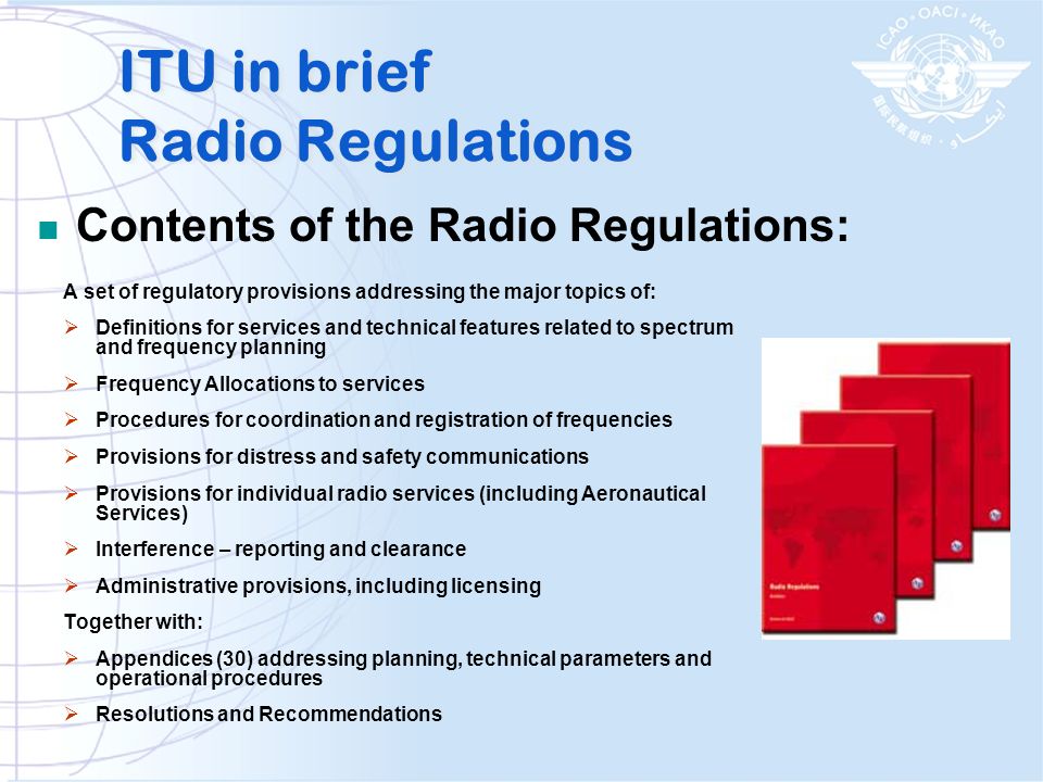 ITU in brief Radio Regulations