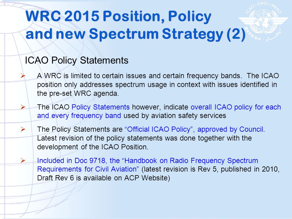 WRC 2015 Position, Policy and new Spectrum Strategy (2)