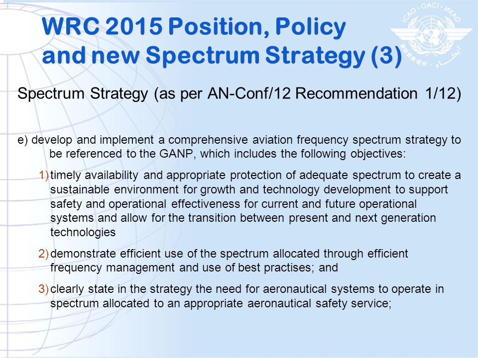 WRC 2015 Position, Policy and new Spectrum Strategy (3)