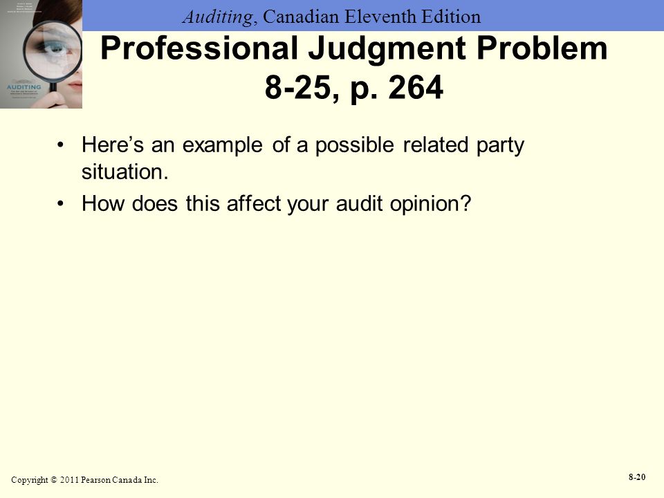 Professional Judgment Problem 8-25, p. 264