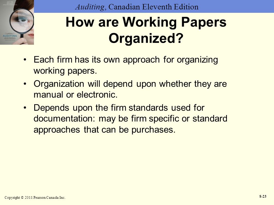 How are Working Papers Organized