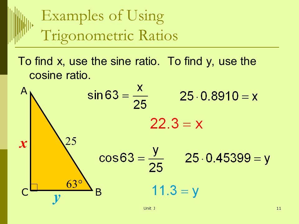 Examples of Using Trigonometric Ratios