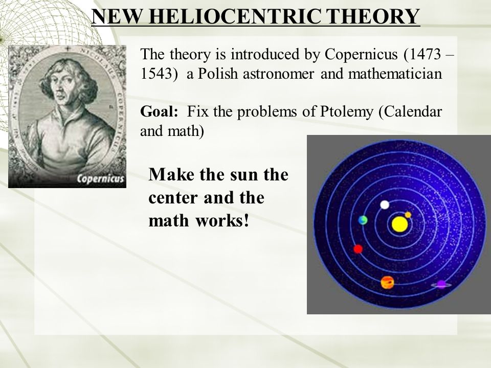 NEW HELIOCENTRIC THEORY