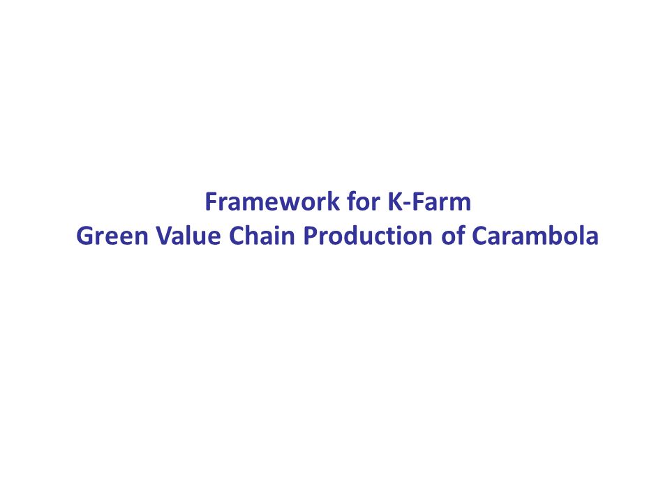 Framework for K-Farm Green Value Chain Production of Carambola