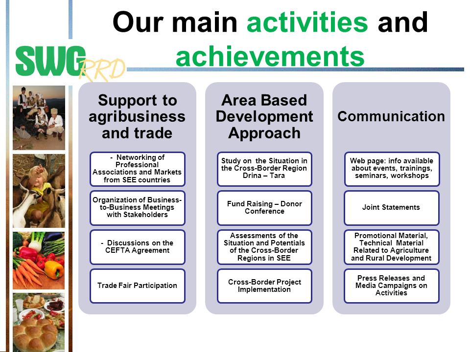 Our main activities and achievements
