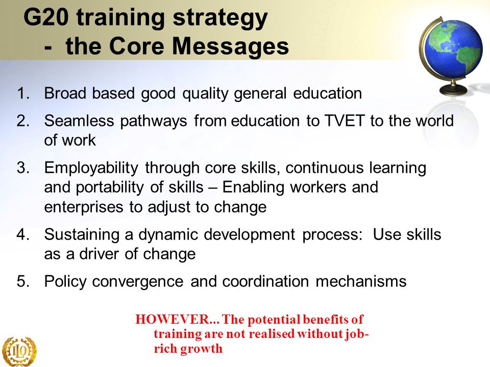 G20 training strategy - the Core Messages