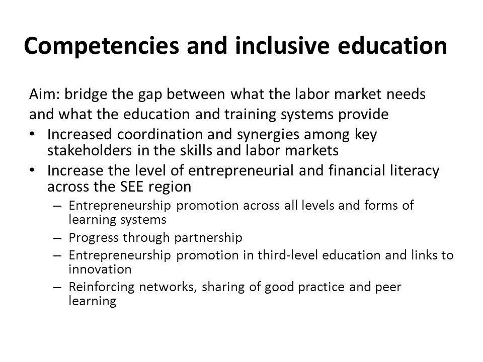 Competencies and inclusive education