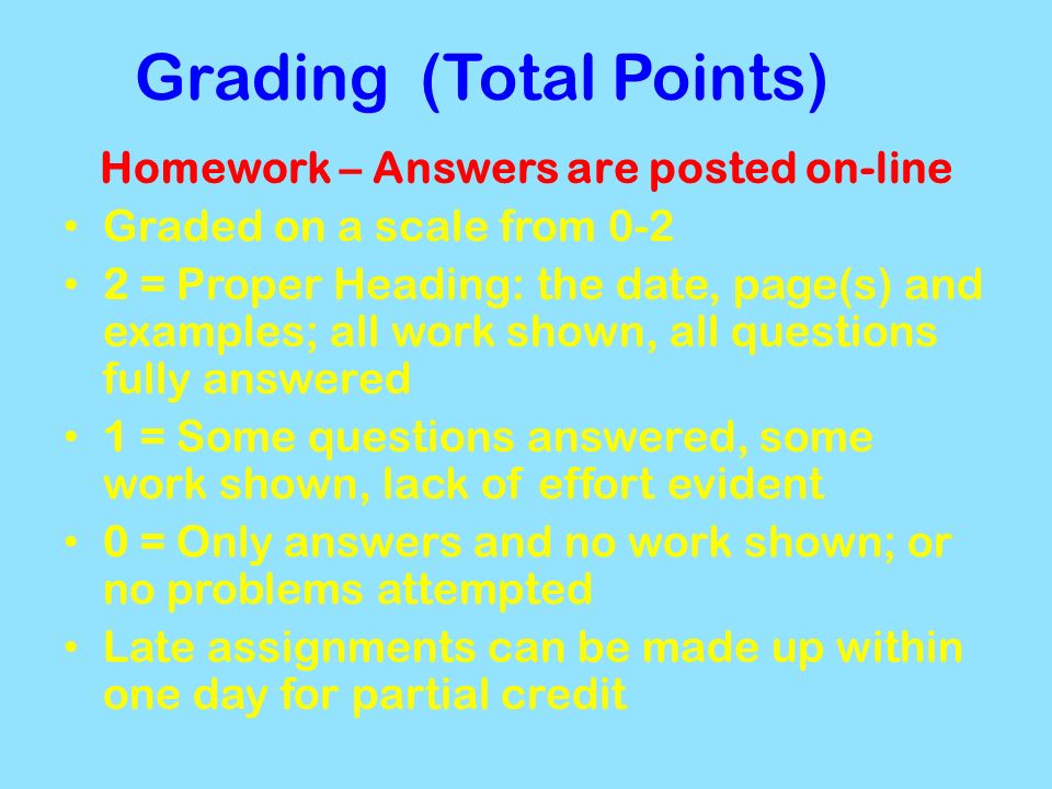 Grading (Total Points)