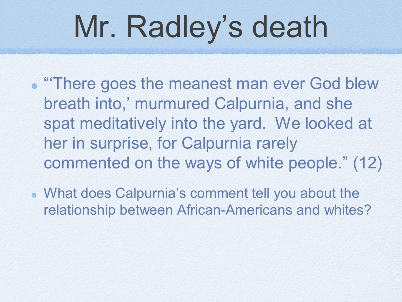 chapter one to kill a mockingbird.