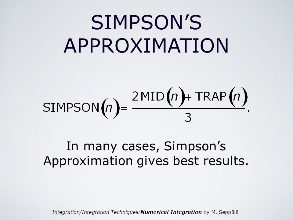 SIMPSON’S APPROXIMATION